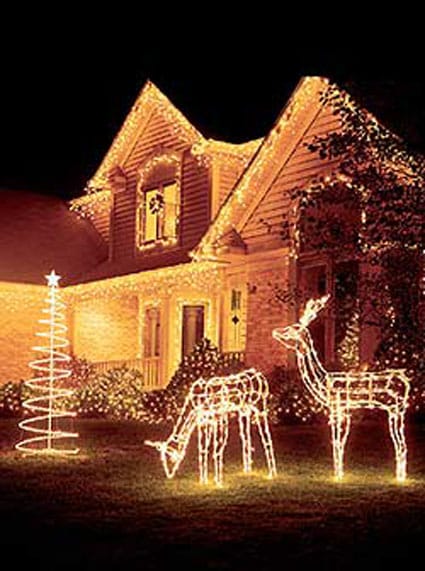 Decoración navideña con luces