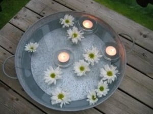 Decorando con velas y flores