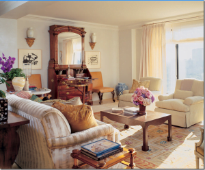 Salón con estilo romantico
