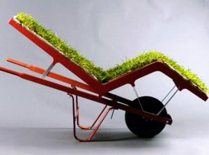 Una silla verde