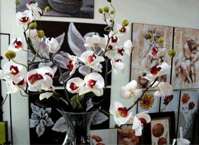 Flores artificiales para decorar