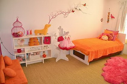 Habitaciones en rosa y naranja