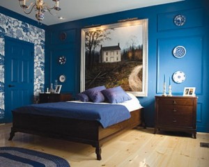 Un dormitorio pintado de azul - DecoActual.com