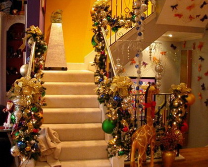 Bellas escaleras navideñas