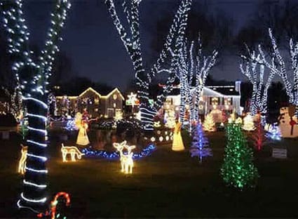 Decoración navideña con luces