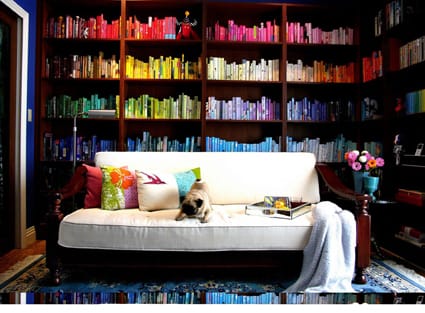 Organiza tus libros por colores