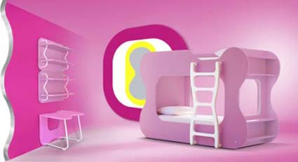 Muebles modernos en habitaciones de niñas