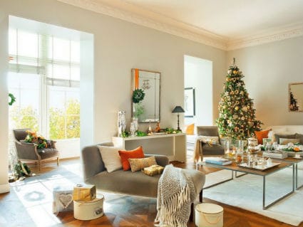 Decoración navideña para el salón