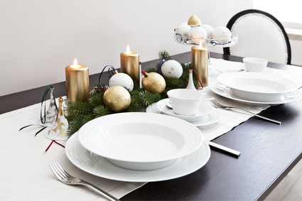 Decoración de la mesa en Navidad