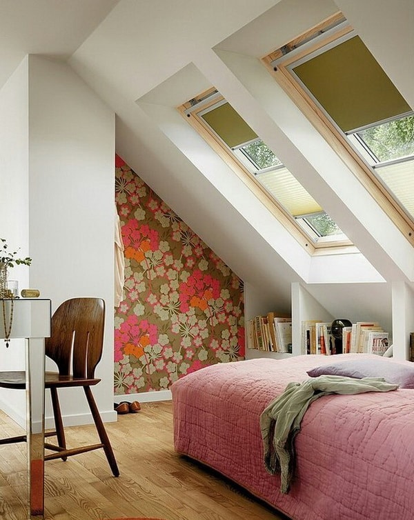 Papel pintado para habitaciones con techo inclinado