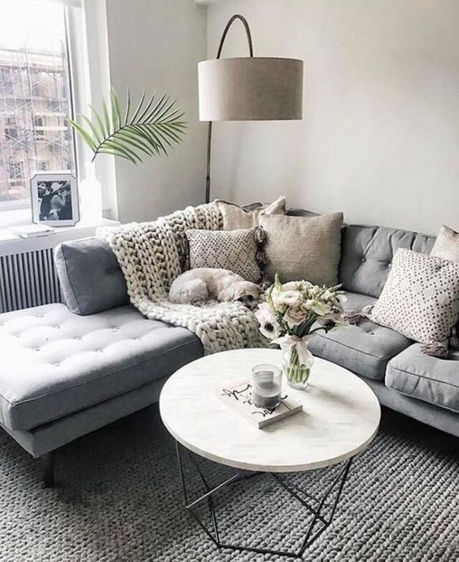 Salas con un sillón gris