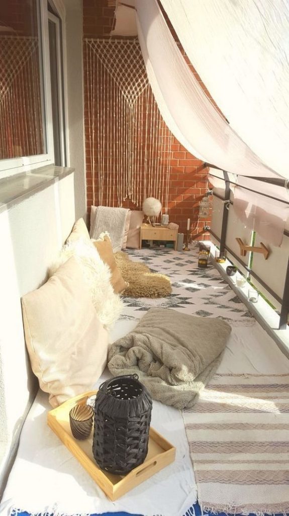 terraza con cortinas