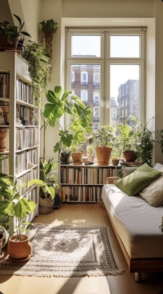 salon con libreria