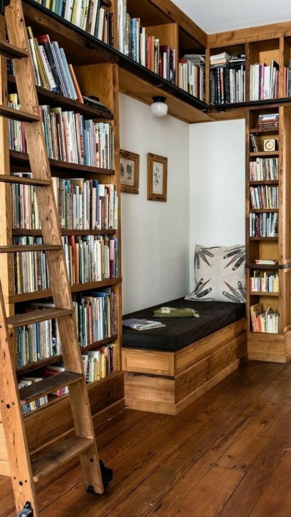 salon con libreria
