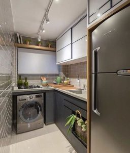 lavadora en la cocina