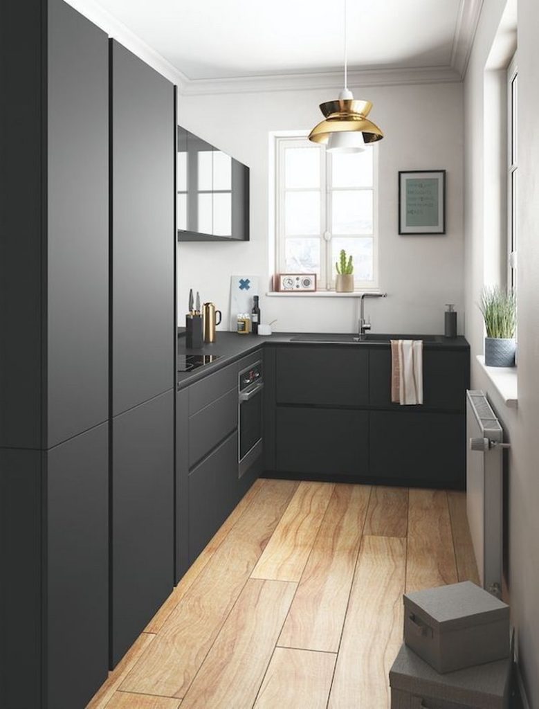 cocina mueble negro 