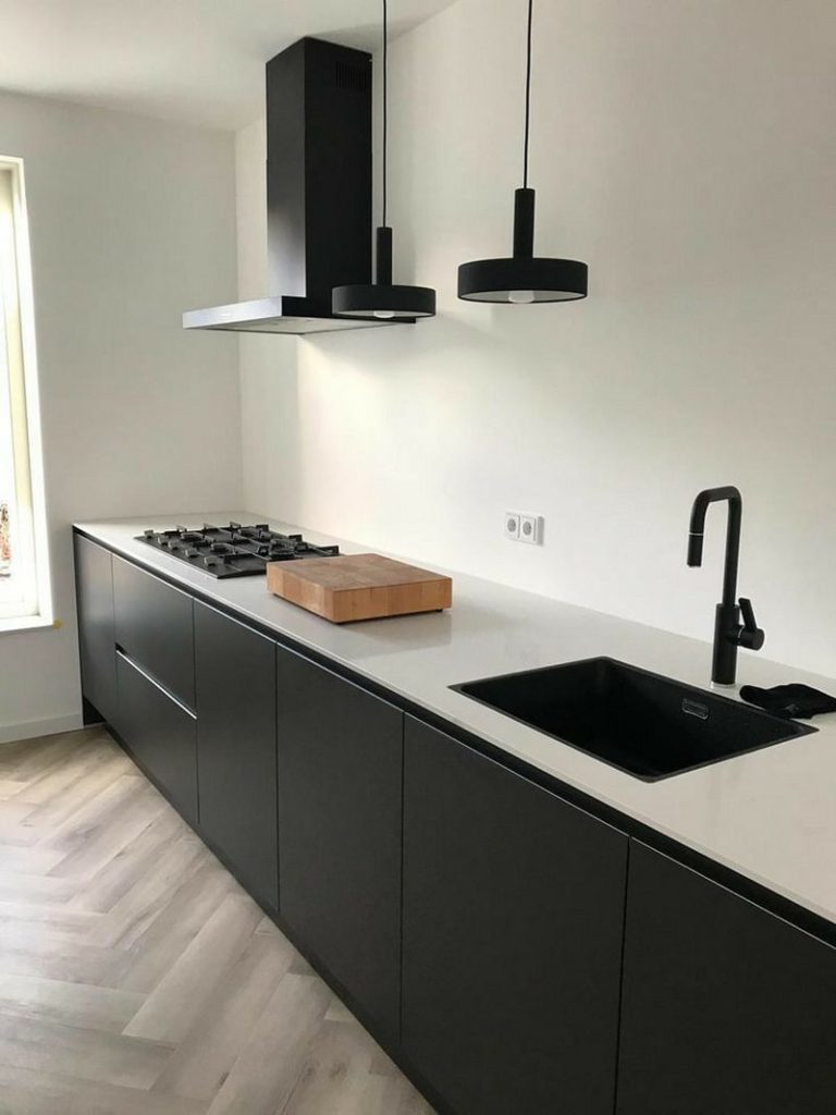 cocina mueble negro 