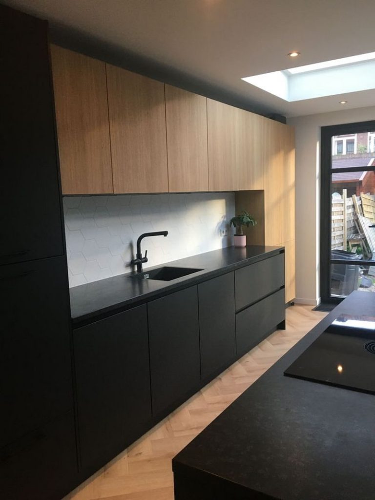 cocina mueble negro 